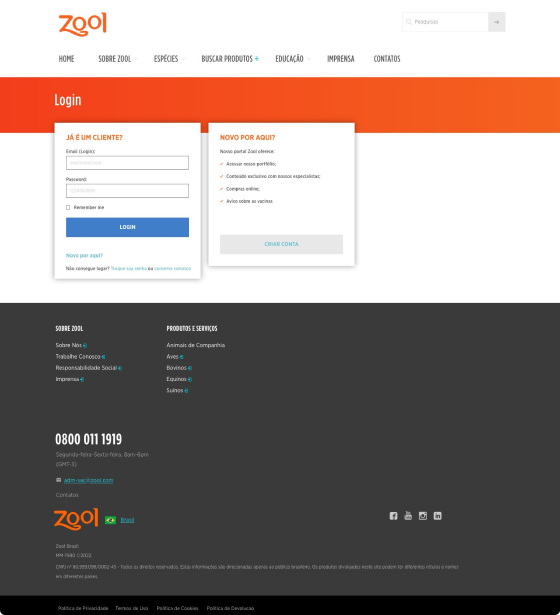 zool login interface